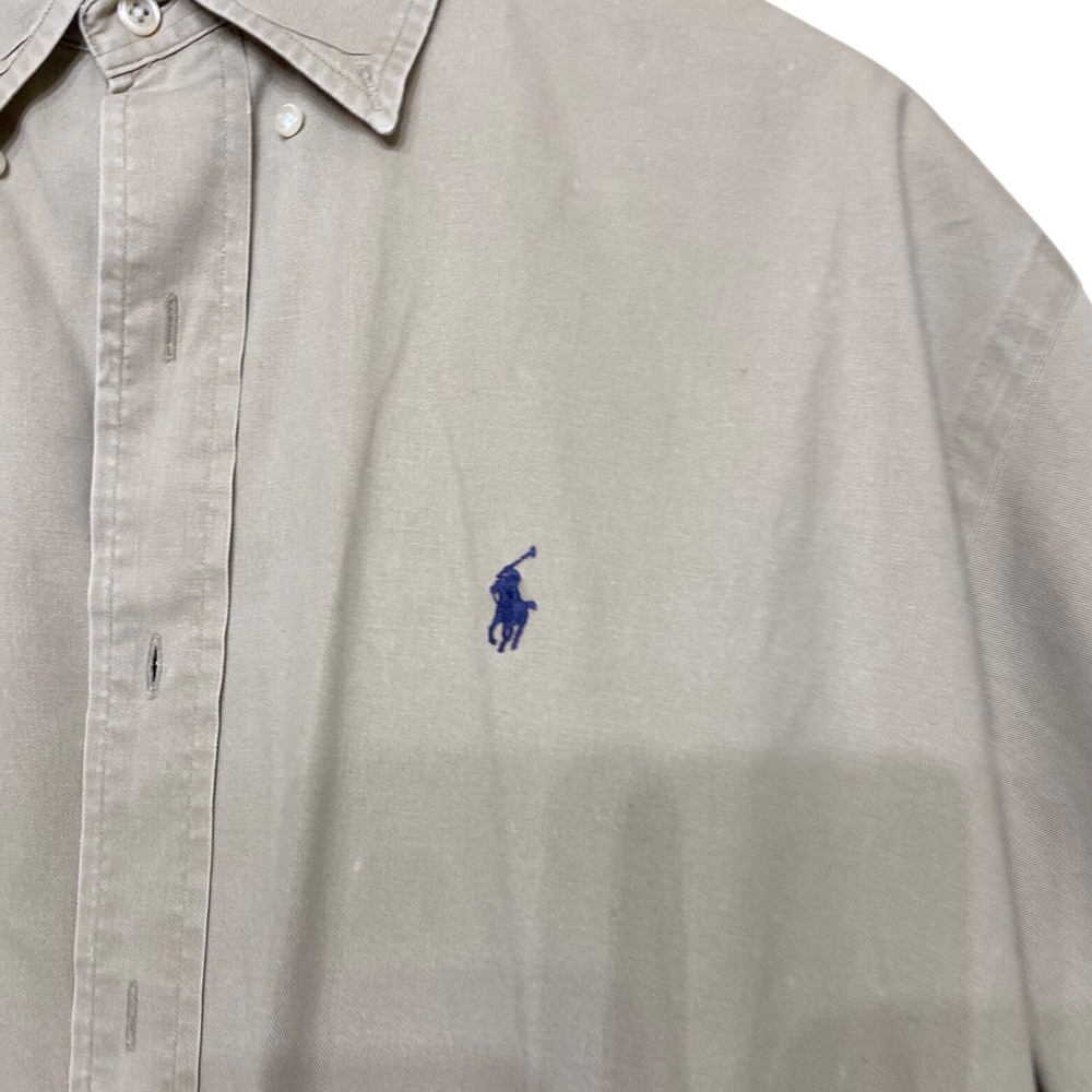Polo Ralph Lauren Blaire Mens Tan Khaki Cotton Short Sleeve Button Down Shirt L - Picture 3 of 6